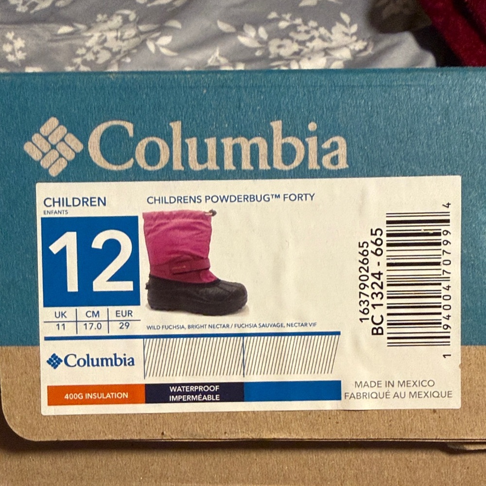 Columbia Children's Powderbug Boots - Fuchsia and Black